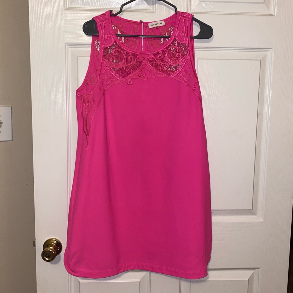 Sugar Lips neon pink dress